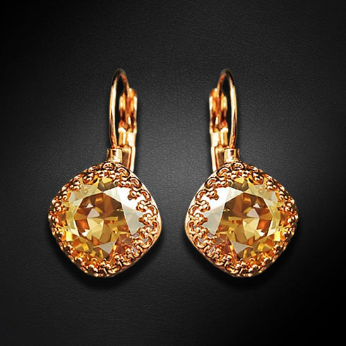 Auskarai "Vintāžš IV (Auksinė Šešėlis)" su Swarovski™ kristalais